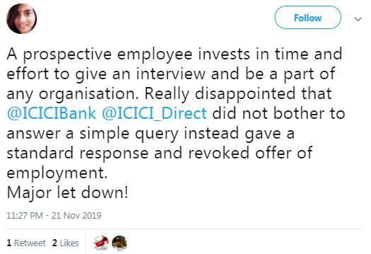 Twitter Review response