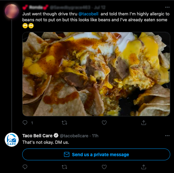 Taco Bell Care Taco Bell Social Customer Service Examples